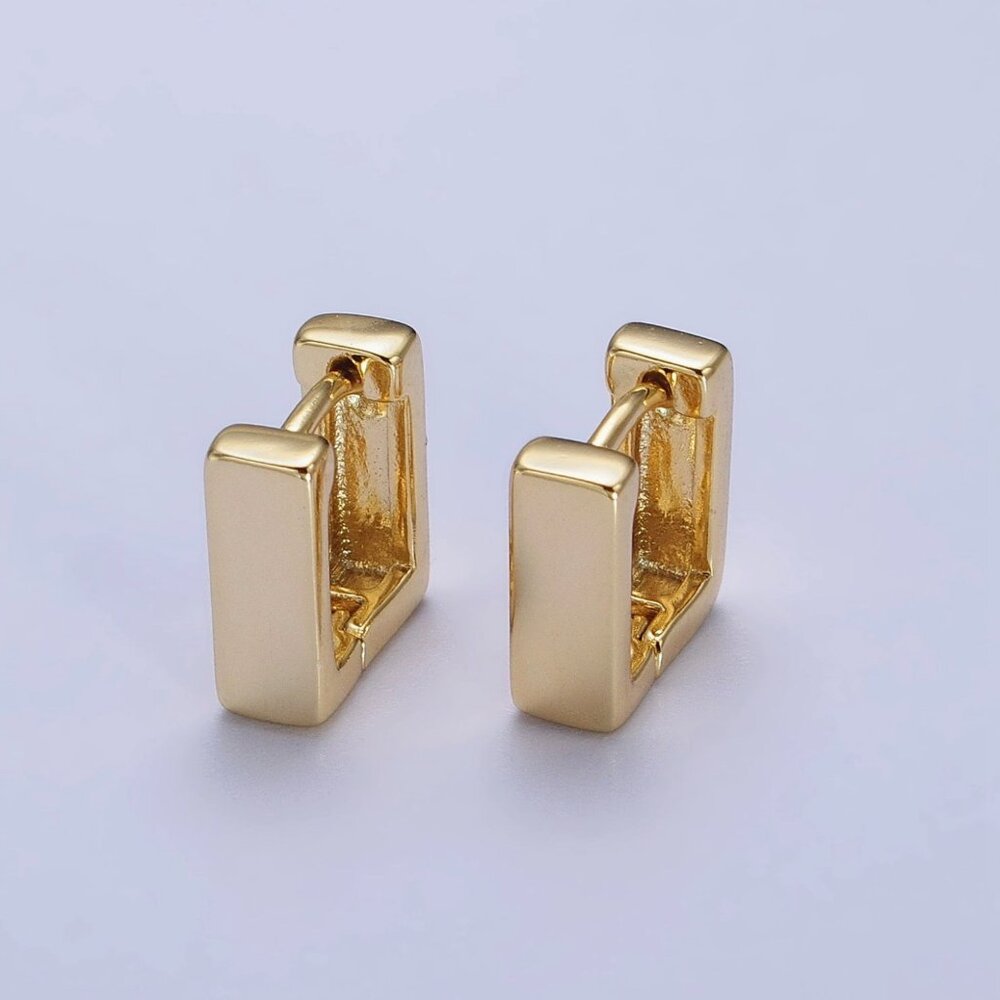 14K Gold Filled 10mm Mini Square Cartilage Huggie Hoop Earrings, Minimalist